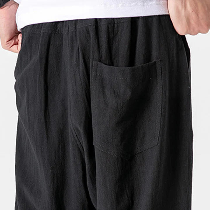 Pantalones de Algodón para Hombre con Cordón Ajustable y Bolsillos