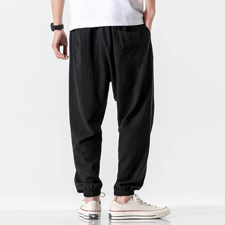 Pantalones de Algodón para Hombre con Cordón Ajustable y Bolsillos