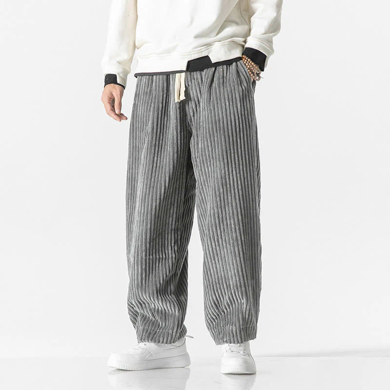 Marco | Pantalón Harem de Pana para Hombre Estilo Retro con Cordón y Bolsillos