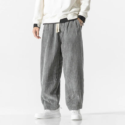 Marco | Pantalón Harem de Pana para Hombre Estilo Retro con Cordón y Bolsillos