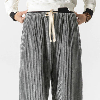 Marco | Pantalón Harem de Pana para Hombre Estilo Retro con Cordón y Bolsillos