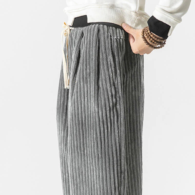 Marco | Pantalón Harem de Pana para Hombre Estilo Retro con Cordón y Bolsillos