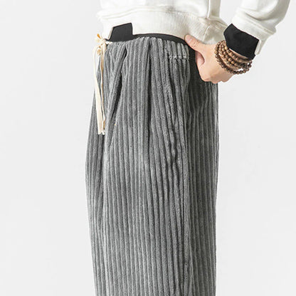 Marco | Pantalón Harem de Pana para Hombre Estilo Retro con Cordón y Bolsillos