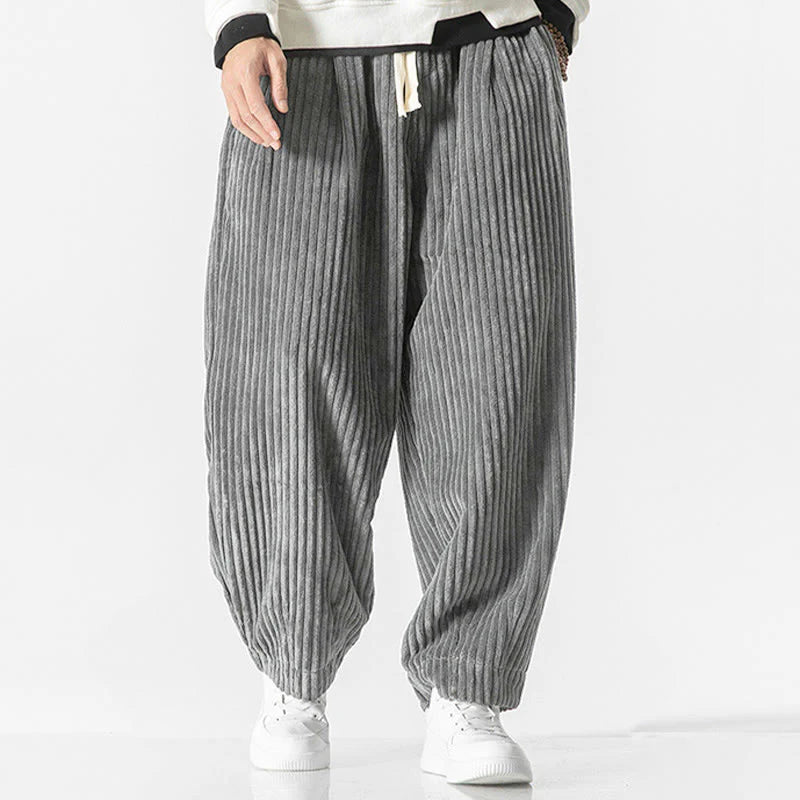 Marco | Pantalón Harem de Pana para Hombre Estilo Retro con Cordón y Bolsillos