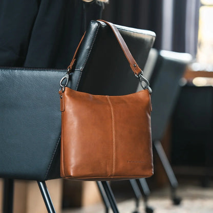 Amelia | Bolso bandolera de cuero color coñac Jen